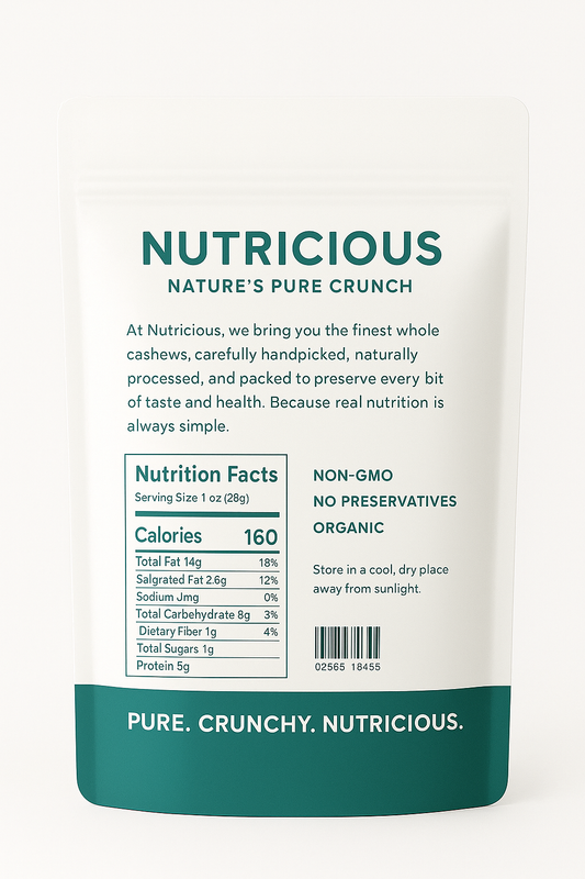 Nutricious Premium Whole Cashew Nuts-250 gms