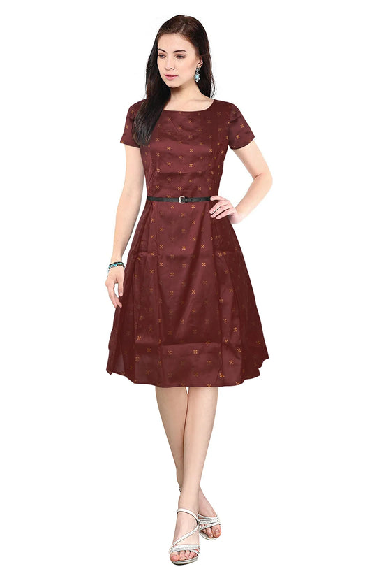 Women's Cotton Silk Western Dress