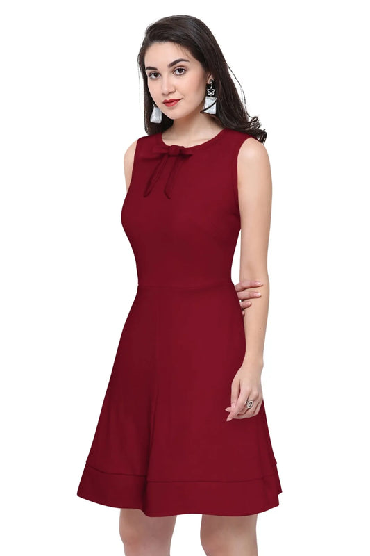 Women Fit & Flare Dress with Round Neck