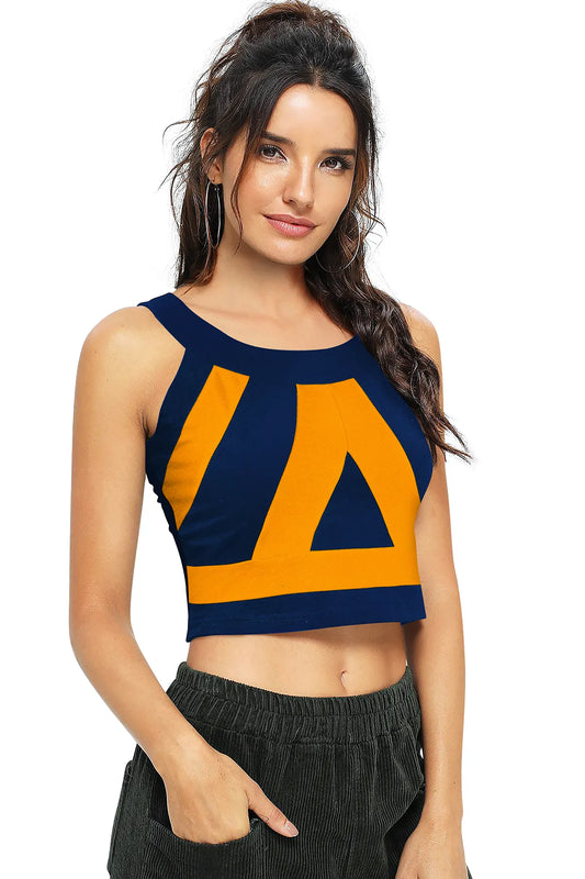 Geometric Striped Crop Tank