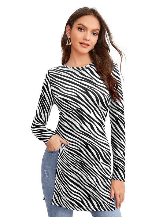 Zebra Print Tunic Top