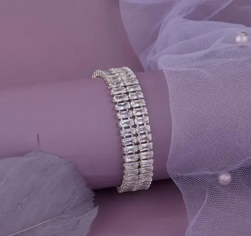 Celeste Line Bracelet – Rose Gold & White Zirconium