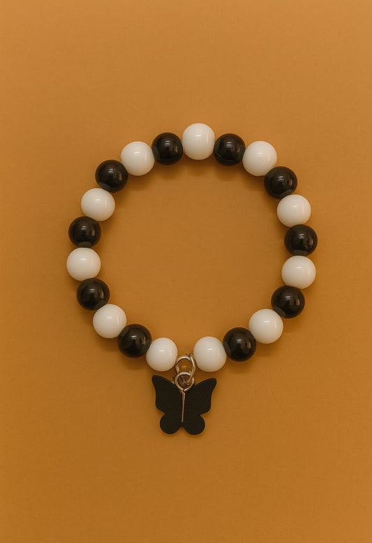 Noir Papillon Beaded Bracelet