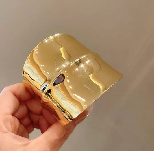 Wide Gold Statement Bracelet