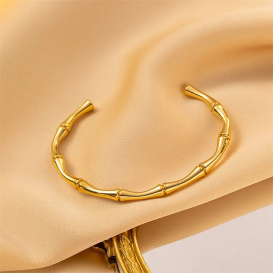 Bamboo-Inspired Gold Bracelet