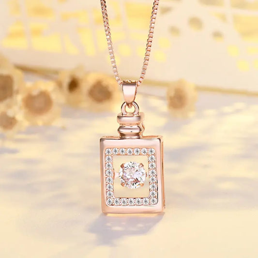 Rosé Essence Pendant Necklace – Crystal & Charm