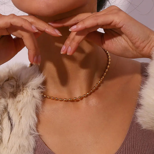 Golden Mirage Necklace – Polished Bead Strand