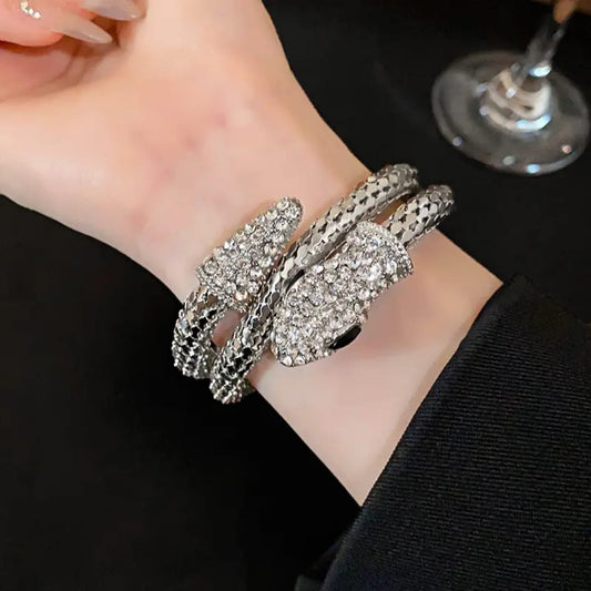 Serpent Luxe Cuff – Crystal Metal