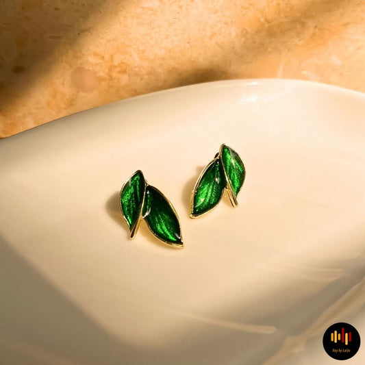Verdant Vein Leaf Earrings