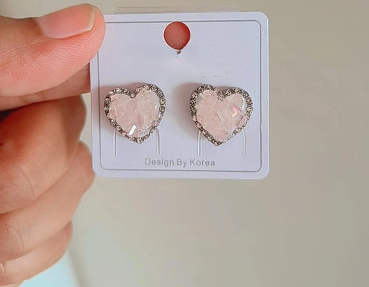 Rosé Radiance Heart Earrings