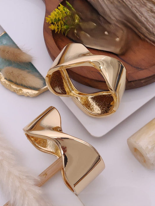 Sculptural Gold Cuff Bracelets