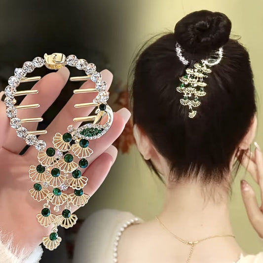 Crimson Cascade Hair Comb Clip