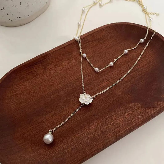 Layered Pearl Bloom Necklace