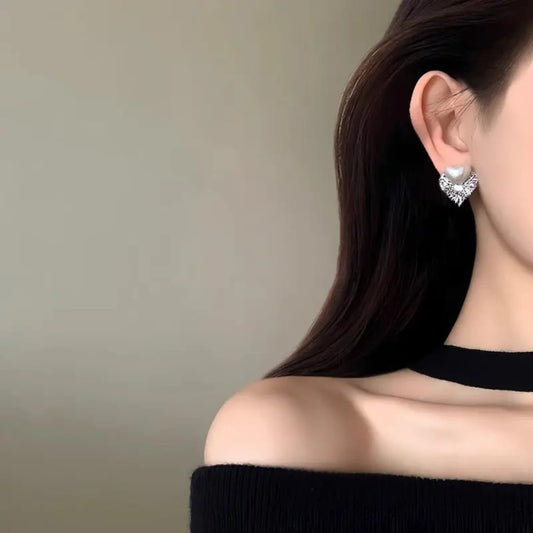 Pearl-Edge Heart Earrings