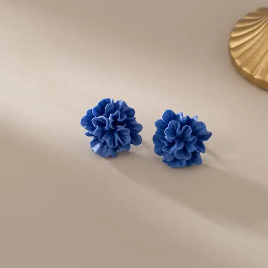 🌸 Blue Blossom Statement Earrings