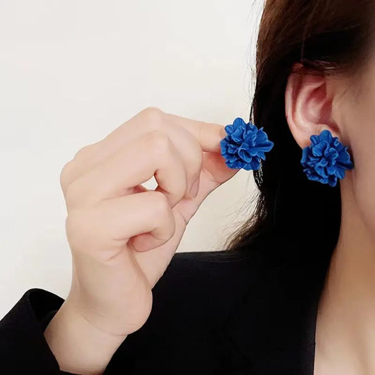 🌸 Blue Blossom Statement Earrings