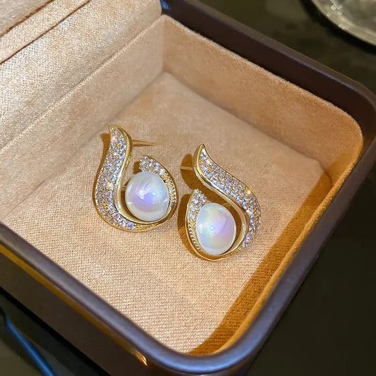 Pearl Swirl Drop Earrings