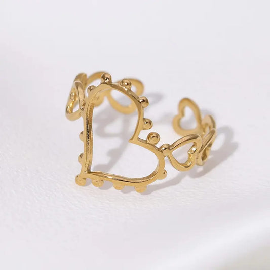 Golden Open Heart Ring