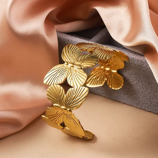 Golden Butterfly Cuff Bracelet