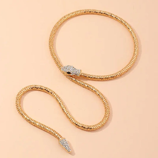 Golden Serpent Collar Necklace