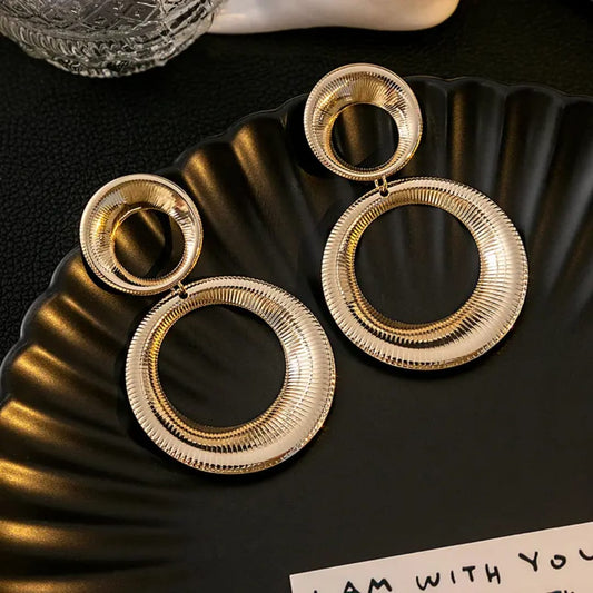 Ripple Ring Drop Earrings