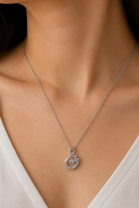 Silver Swan-Inspired Necklace