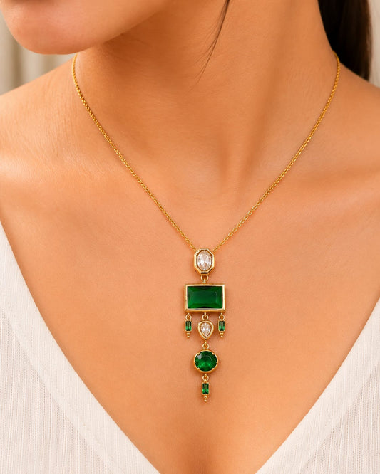 Regal Gemstone Cascade Necklace