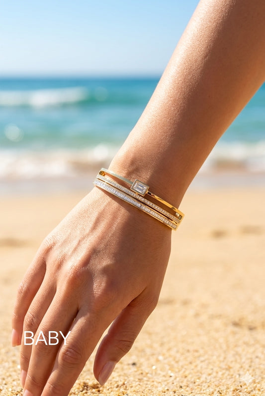 Dual Elegance Gemstone Bracelets