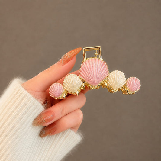Golden Seashell Pastel Hair Clip
