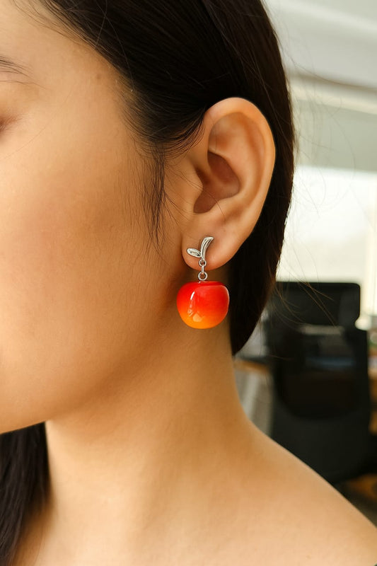Red Apple Drop Earrings
