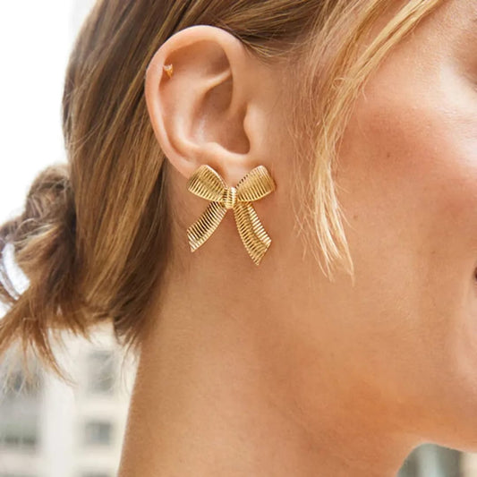 Golden Grace Bow Earrings