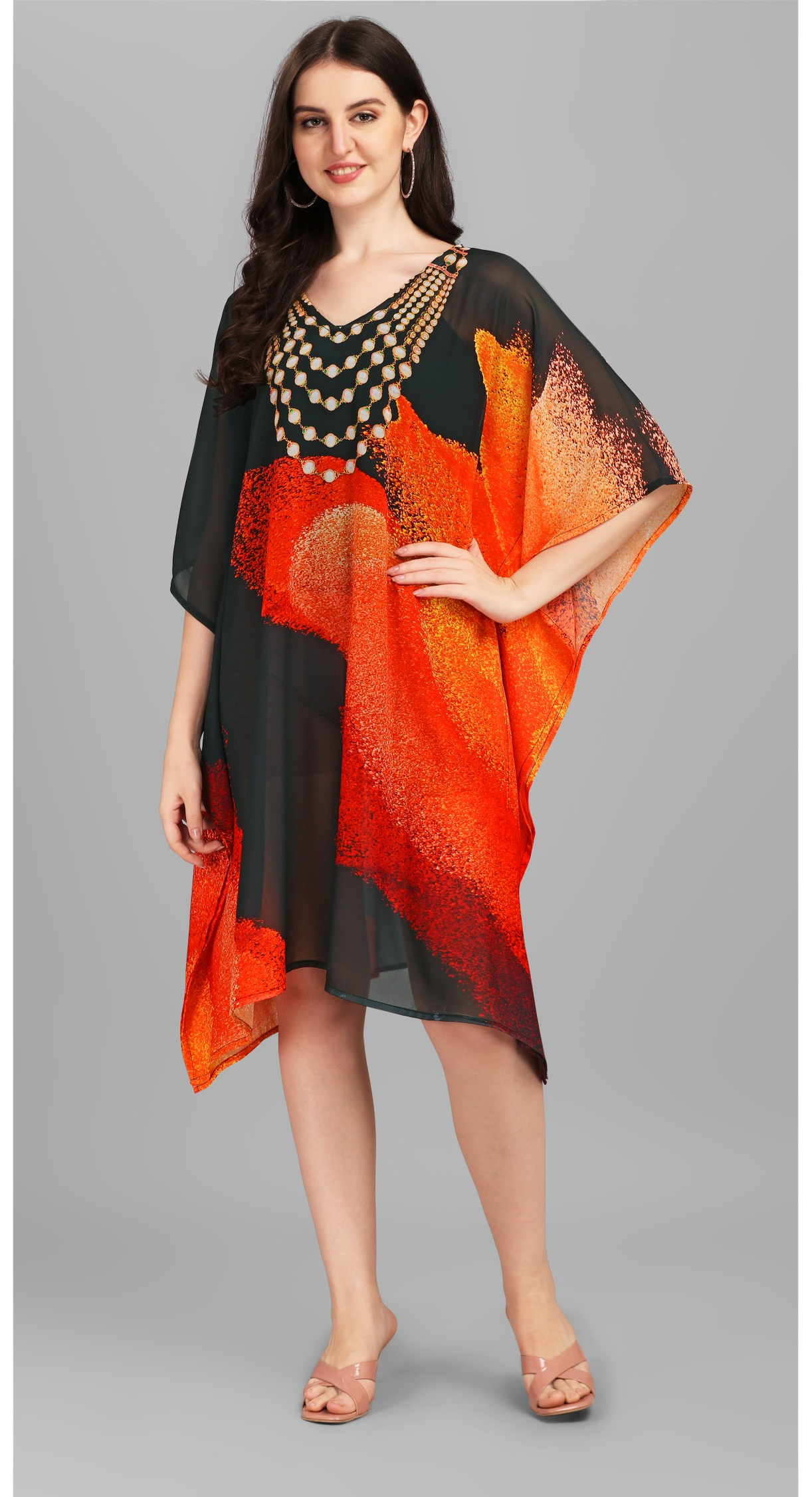 Kurti Kaftans (Black Orange)