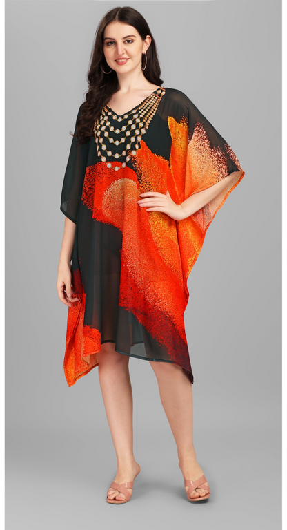 Kurti Kaftans (Black Orange)