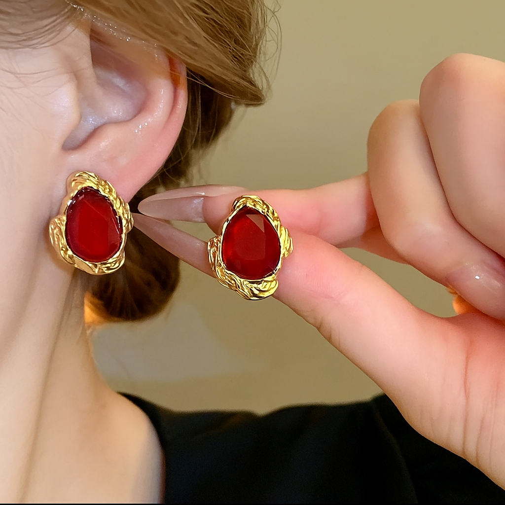 Elegant Gemstone Stud Earrings