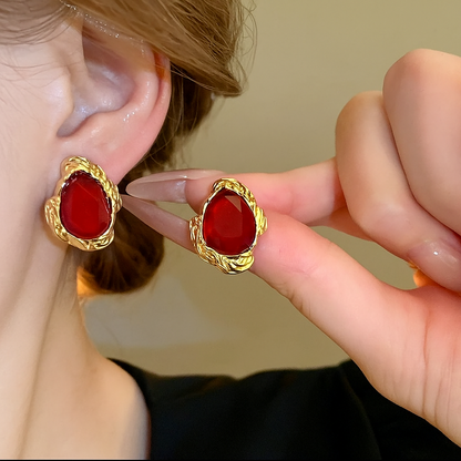 Elegant Gemstone Stud Earrings