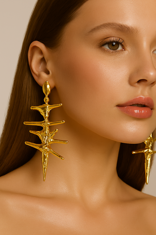 Sculptural Spine Drop Earrings