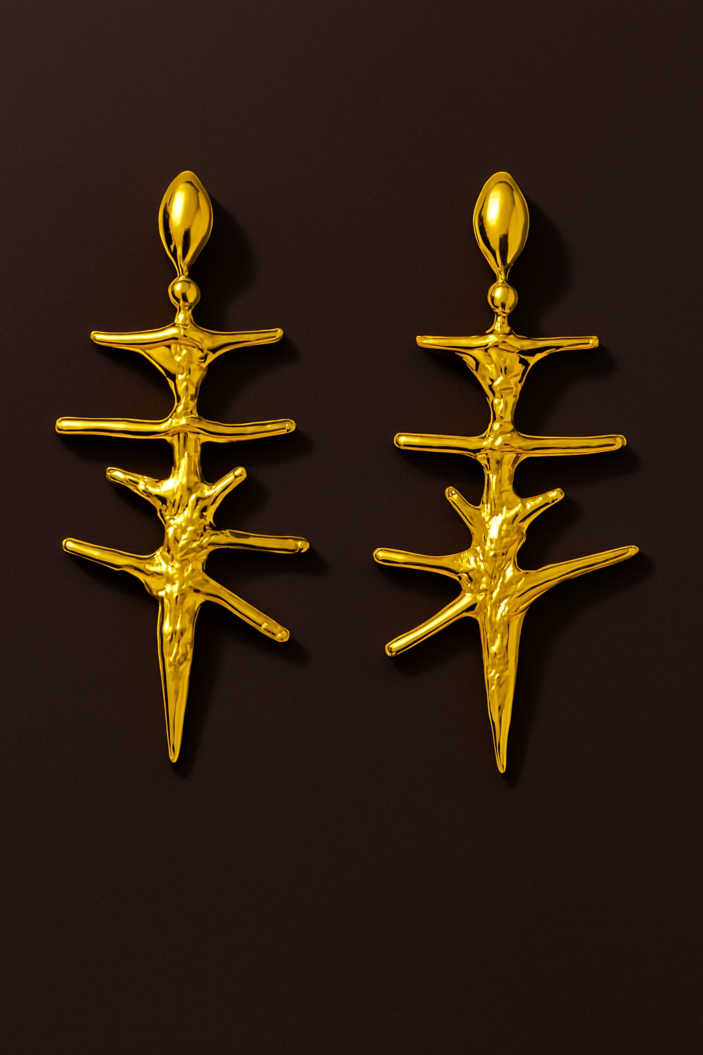 Sculptural Spine Drop Earrings