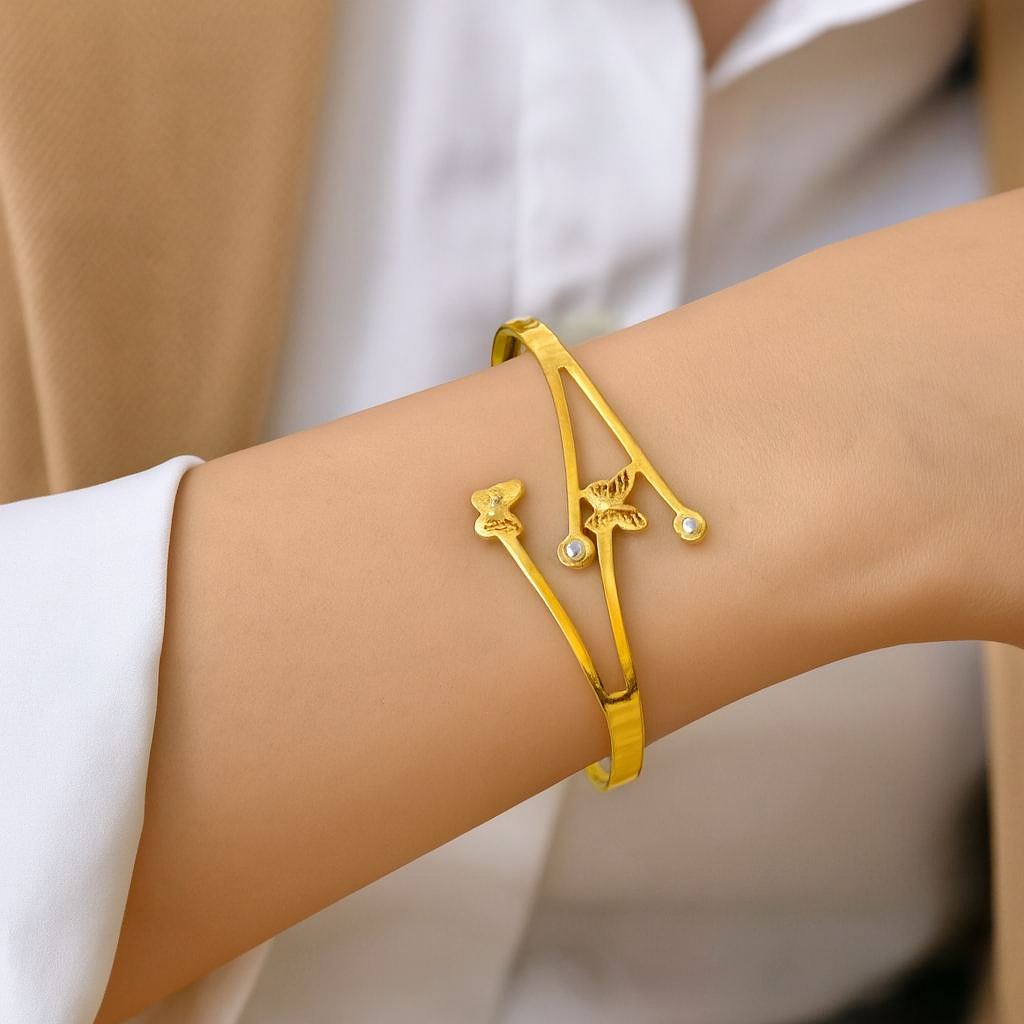 Golden Butterfly 'A' Bracelet