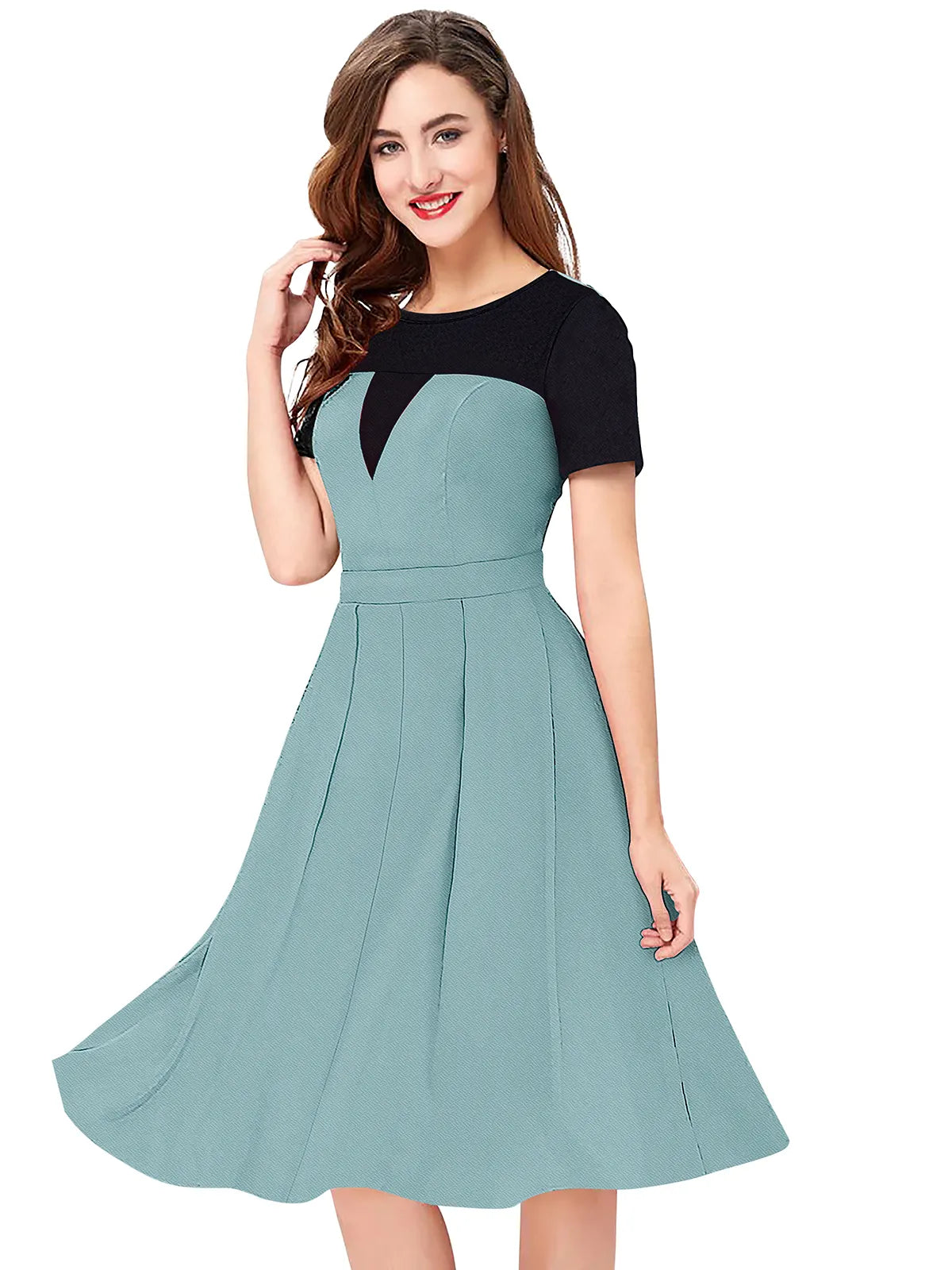 Women Colour block Fit & Flare Dress