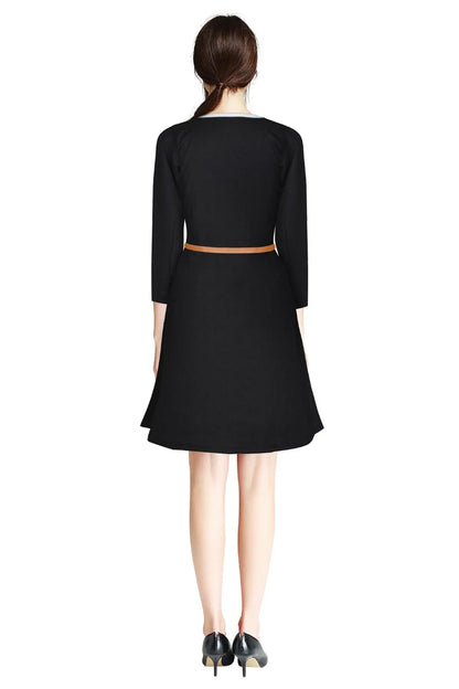 Women's Fit and Flare Midi Knee Length Dress