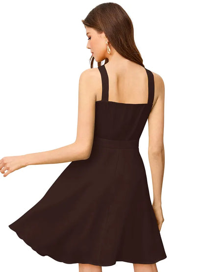 V-Neck Sleeveless Fit & Flare Dress