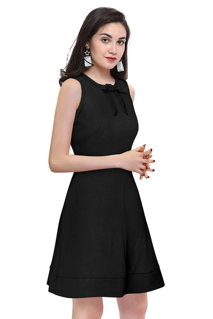 Women Fit & Flare Dress with Round Neck