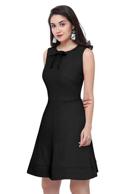 Women Fit & Flare Dress with Round Neck