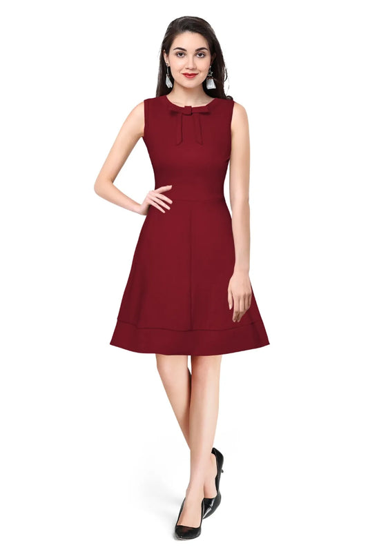Women Fit & Flare Dress with Round Neck
