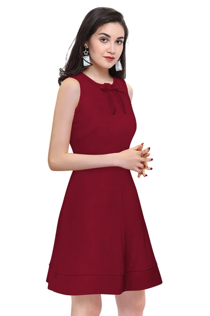 Women Fit & Flare Dress with Round Neck