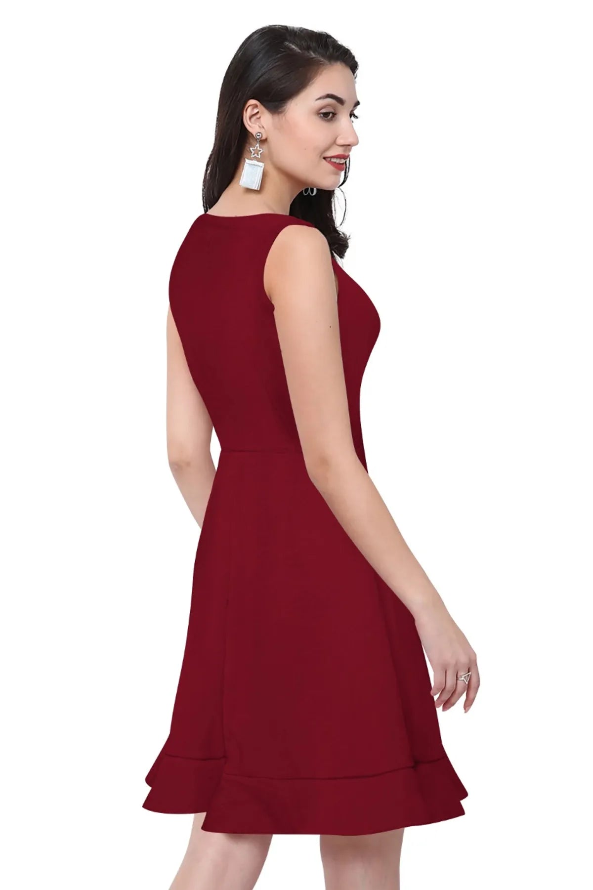 Women Fit & Flare Dress with Round Neck