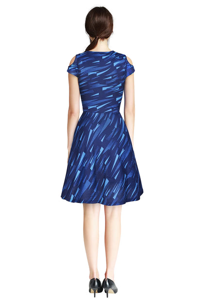 Blue Geometric Print Dress