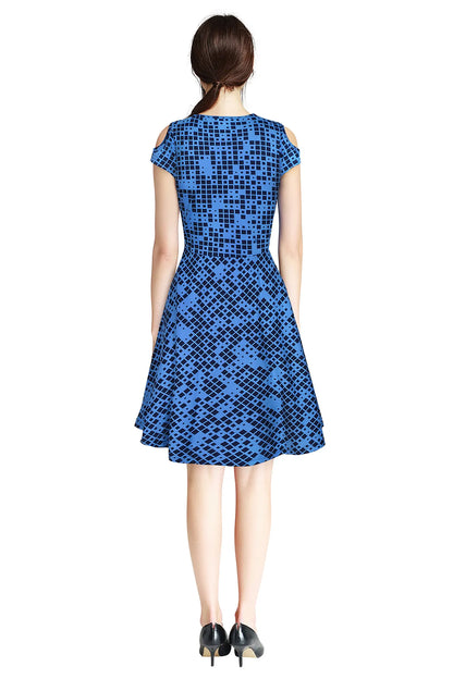 Fine Touch Crepe Blue Printed Western Drees for Women