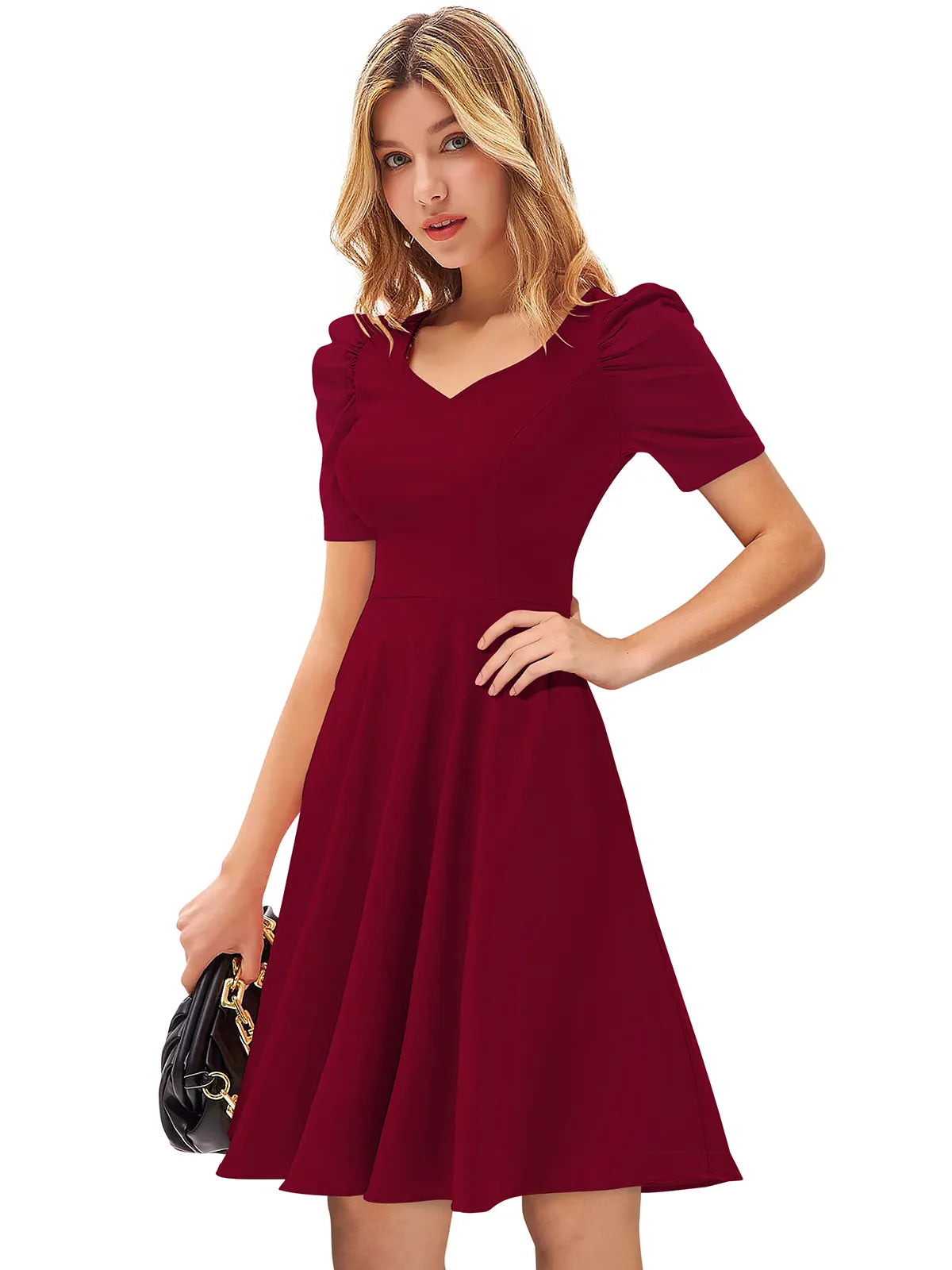 Women Sweetheart-Neck Fit & Flare Dress