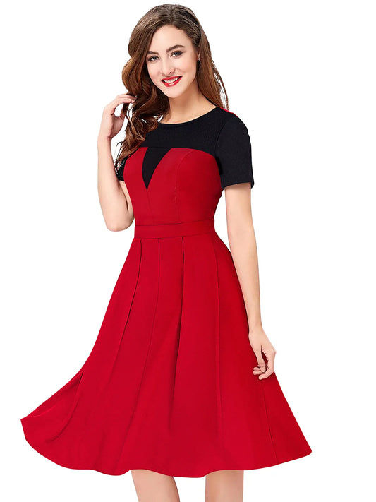 Women Colour block Fit & Flare Dress